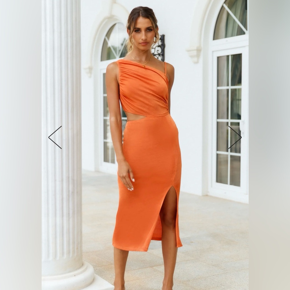 Hello Molly Block It Out Midi Dress Orange US8